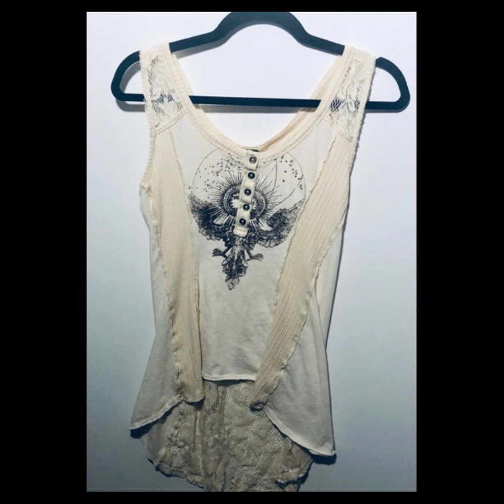 Free People “We the Free” sleeveless top with lace
